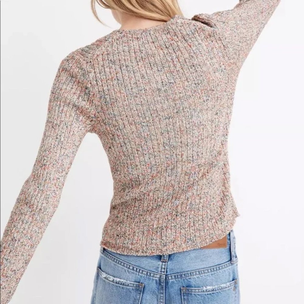 Madewell Marlbed Shrunken Ribbed Cardigan Sweater XS V-Neck - Picture 3 of 9